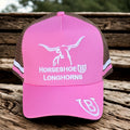 Horseshoe B Longhorns trucker cap (pink/white/brown)