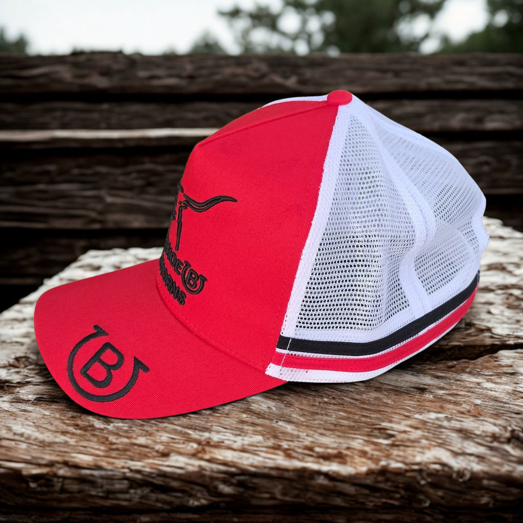 Horseshoe B Longhorns trucker cap (red/black/white)