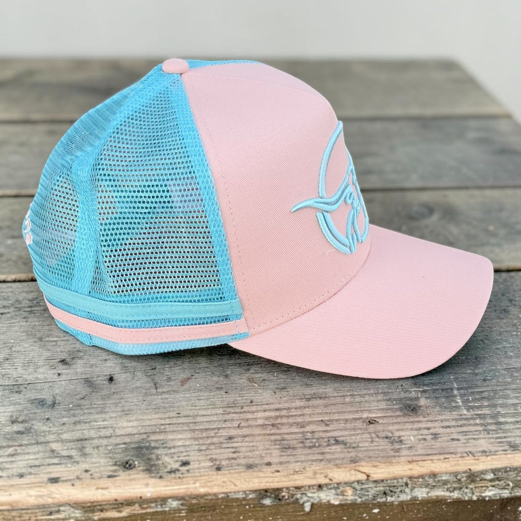 Texas Longhorn Tours trucker cap (pink/aqua)
