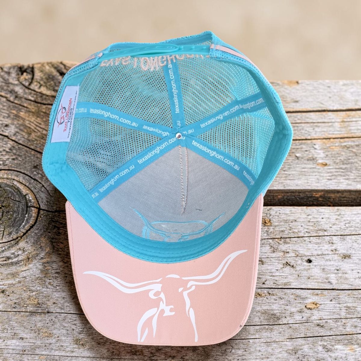 Texas Longhorn Tours trucker cap (pink/aqua)