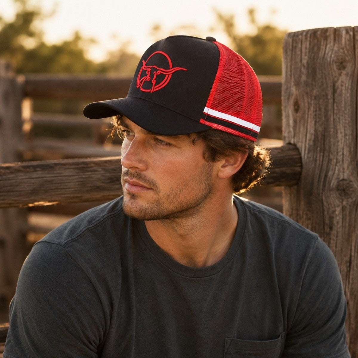 Texas Longhorn Tours trucker cap (black/red/white)