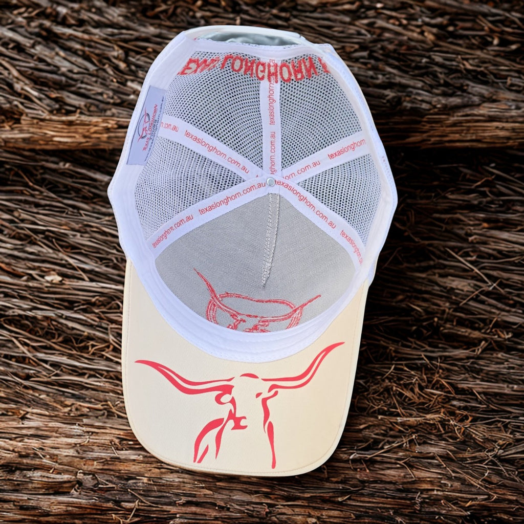 Texas Longhorn Tours trucker cap (cream/pink/white)